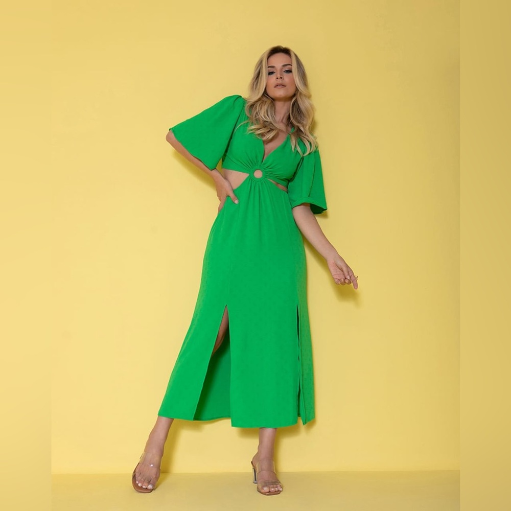 Green maxi dress